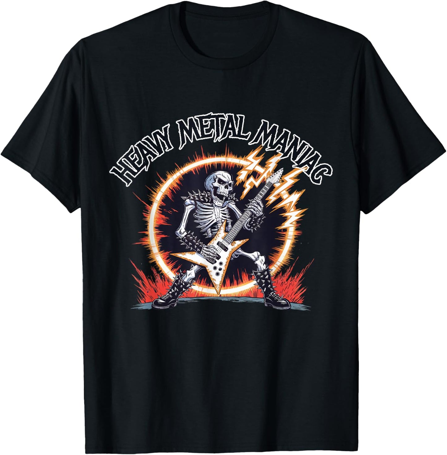 Black Death Rock Heavy Metal Music Goth Designs -Adults & -Kids Heavy Metal Maniac Black Small Short Sleeve T-Shirt - T-Shirt | Black