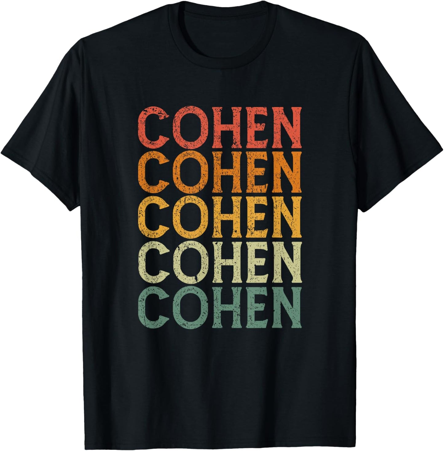 Retro Custom First Name Cohen T-Shirt - T-Shirt | Black