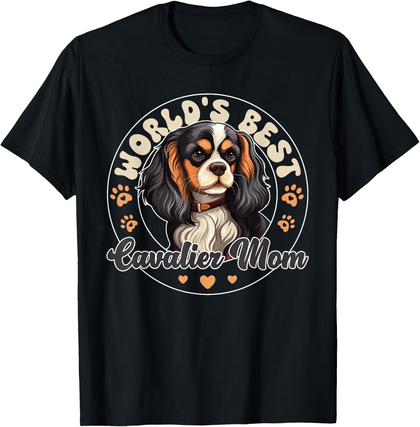 Cavalier King Charles Spaniel Dog World's Best Cavalier Mom T-Shirt - T-Shirt | Black