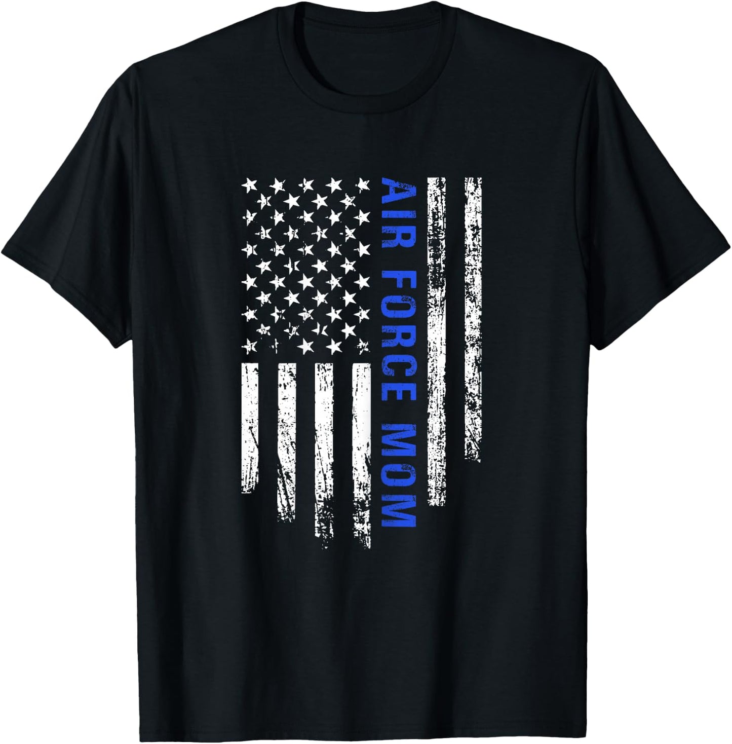 Air Force Mom Patriotic American Flag T-Shirt - T-Shirt | Black