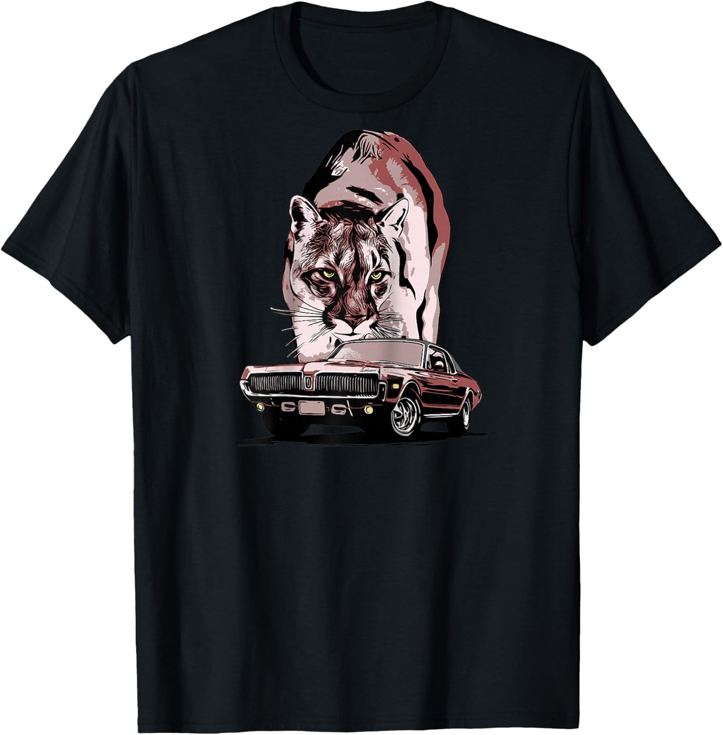 1968 67 68 69 Mercury classic Cougar Vinatge cars Raglan Baseball T-Shirt - T-Shirt | Black
