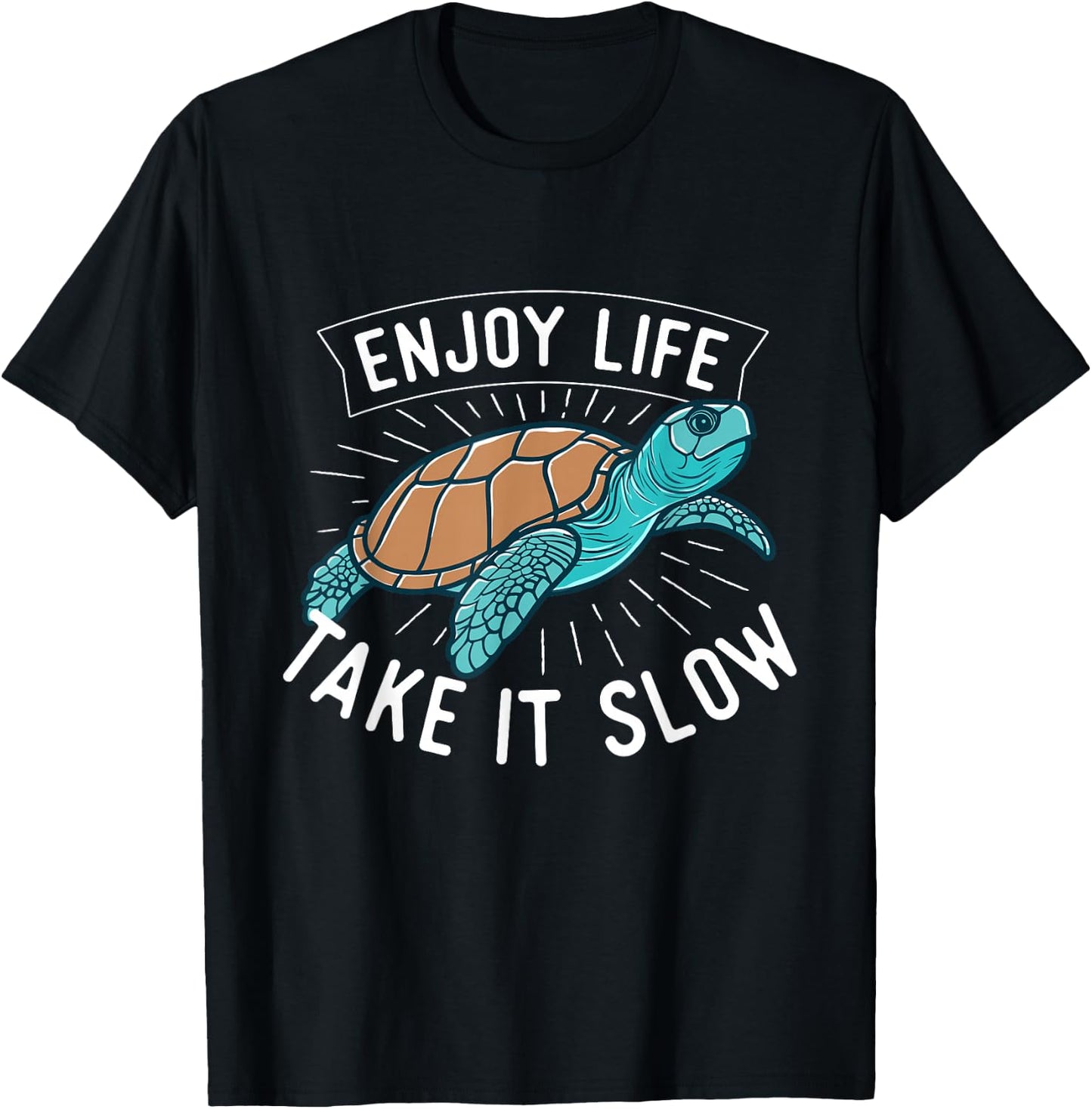 Enjoy Life Take It Slow Bald Head Island - Sea Turtle Lover T-Shirt - T-Shirt | Black