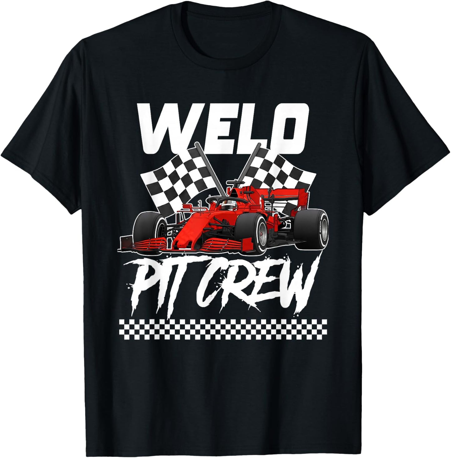 Race Car Birthday Party Racing Family Welo Pit Crew T-Shirt - T-Shirt | Black
