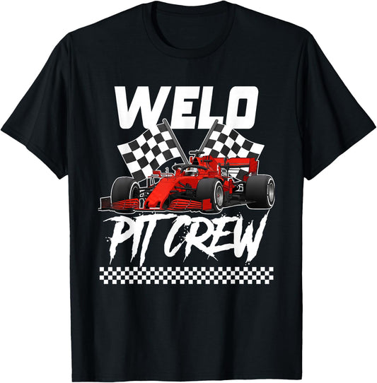 Race Car Birthday Party Racing Family Welo Pit Crew T-Shirt - T-Shirt | Black