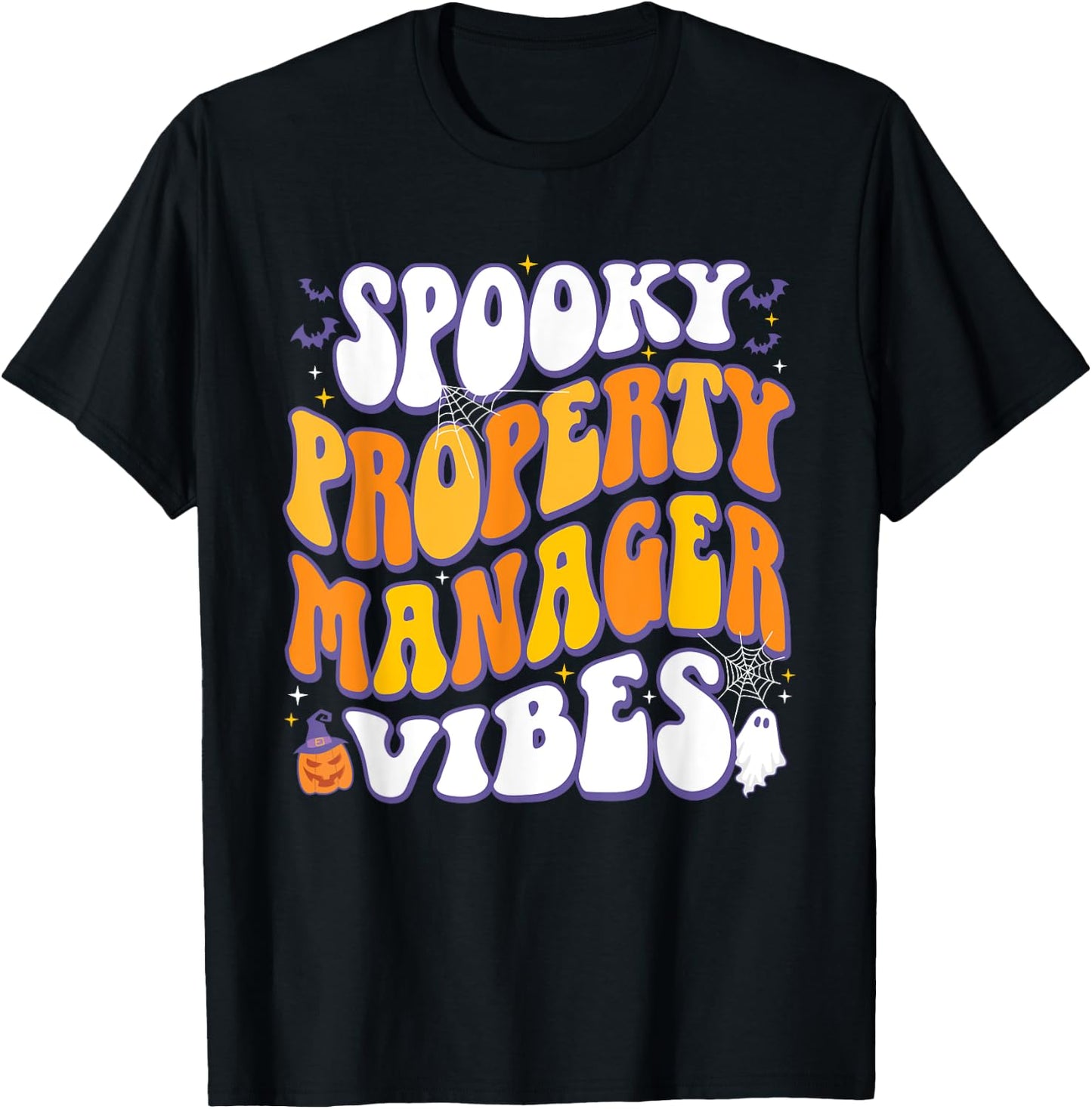 Spooky Property Manager Vibes Halloween T-Shirt - T-Shirt | Black