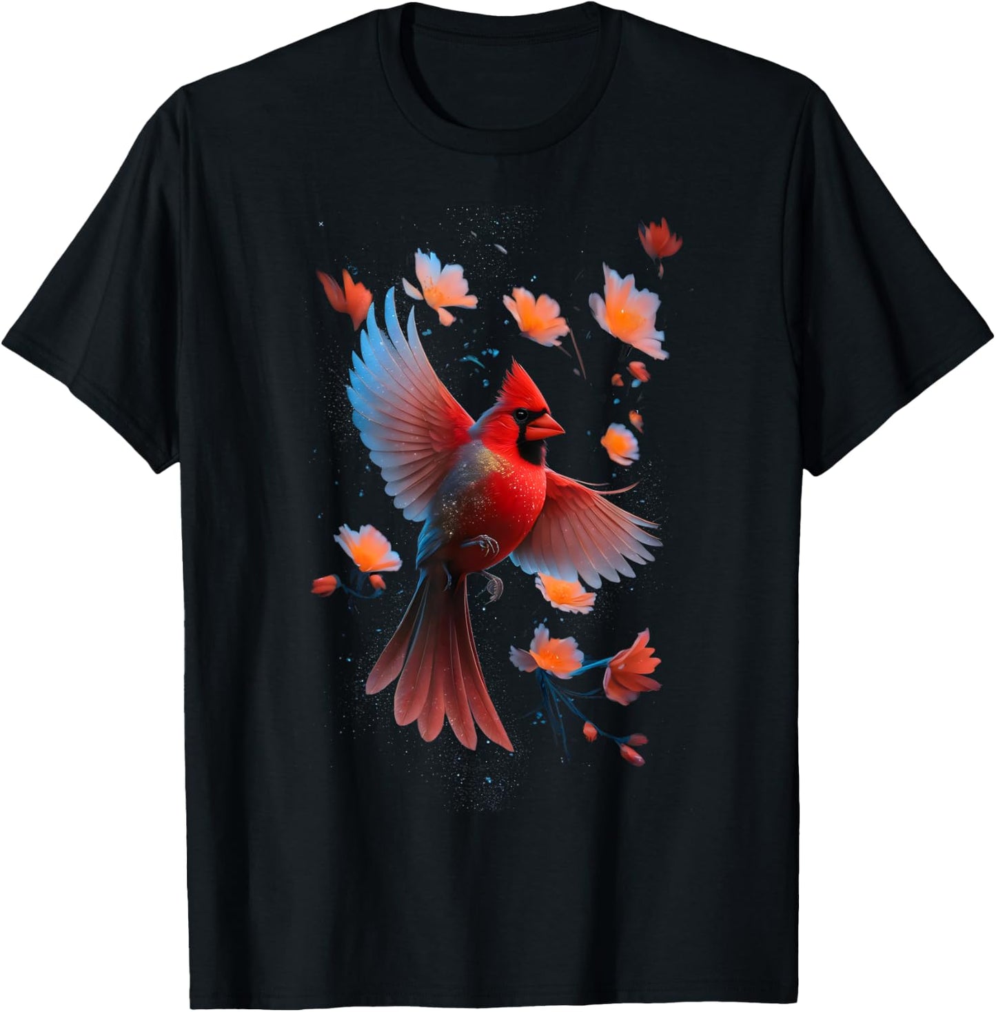 Cute Red Cardinal Bird Lovers Birdwatching Birding Vintage T-Shirt - T-Shirt | Black