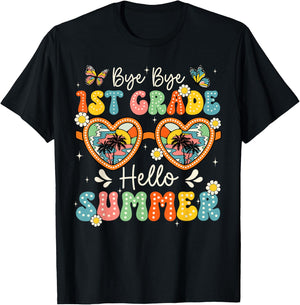 Goodbye 1st Grade Hello Summer Last Day Of School Boys Kids T-Shirt - T-Shirt | Black
