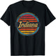Indiana - Cool Funny Graphic Vintage Men Women Kids Retro T-Shirt - T-Shirt | Black