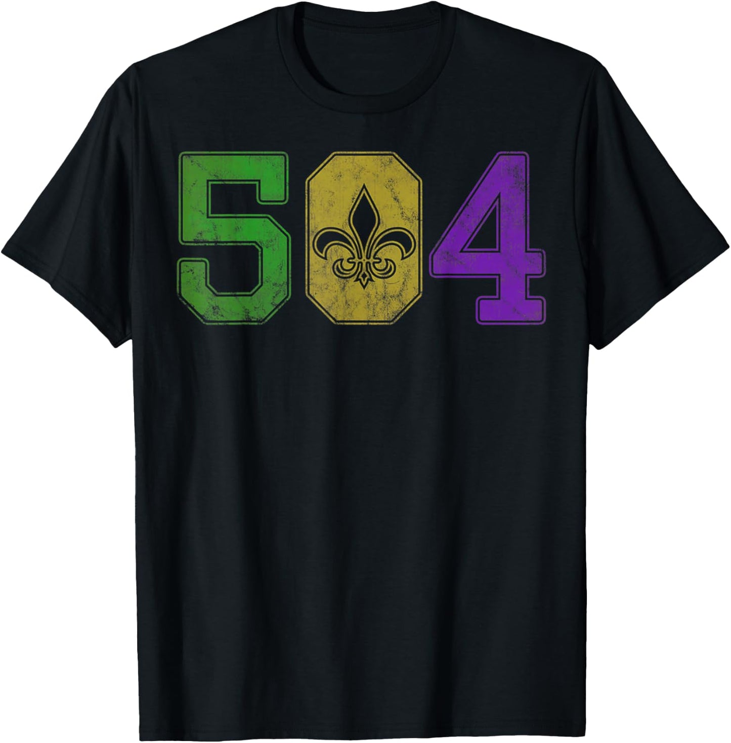 Mardi Gras 504 Nola New Orleans Louisiana LA T-Shirt - T-Shirt | Black