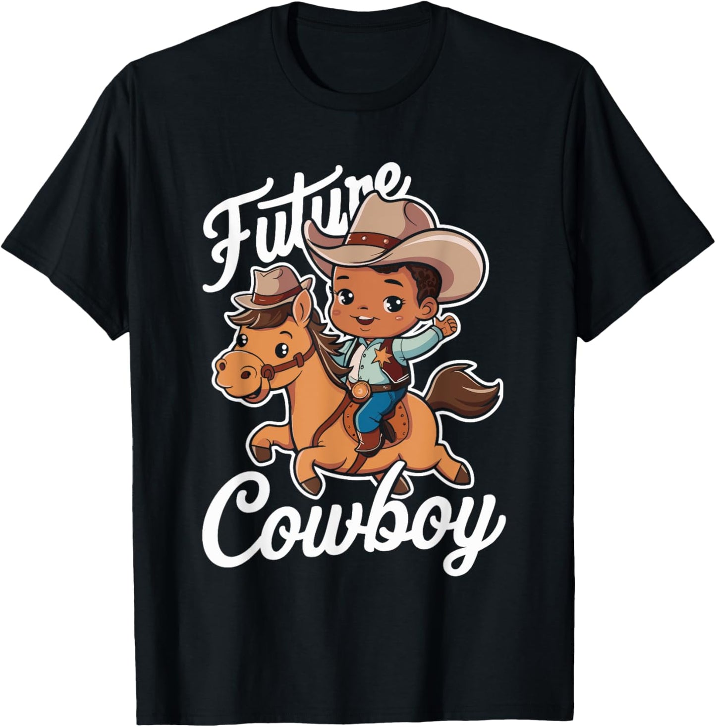 Future Cowboy, African American Cowboy Kid Toddler T-Shirt - T-Shirt | Black