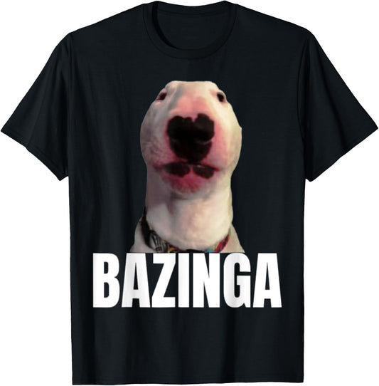 Bazinga Dog Cringe Meme T-Shirt - T-Shirt | Black