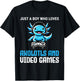 Just A Boy Who Loves Axolotls And Video Games Gamer T-Shirt - T-Shirt | Black