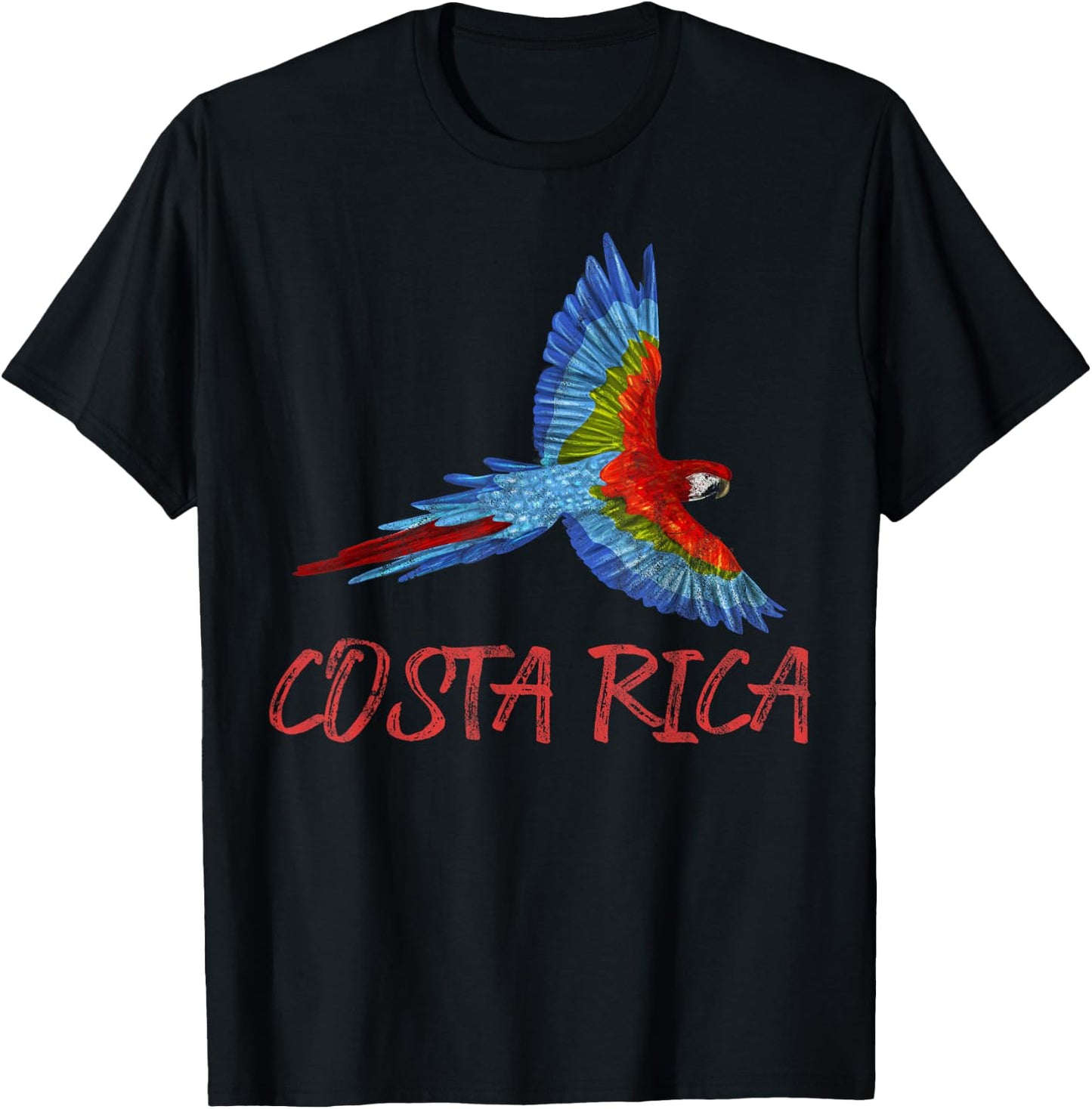 Costa Rica Bird Scarlet Macaw Central American Country T-Shirt - T-Shirt | Black