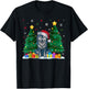 Funny Animal Lovers Wolf Santa Hat Ugly Christmas Sweater T-Shirt - T-Shirt | Black