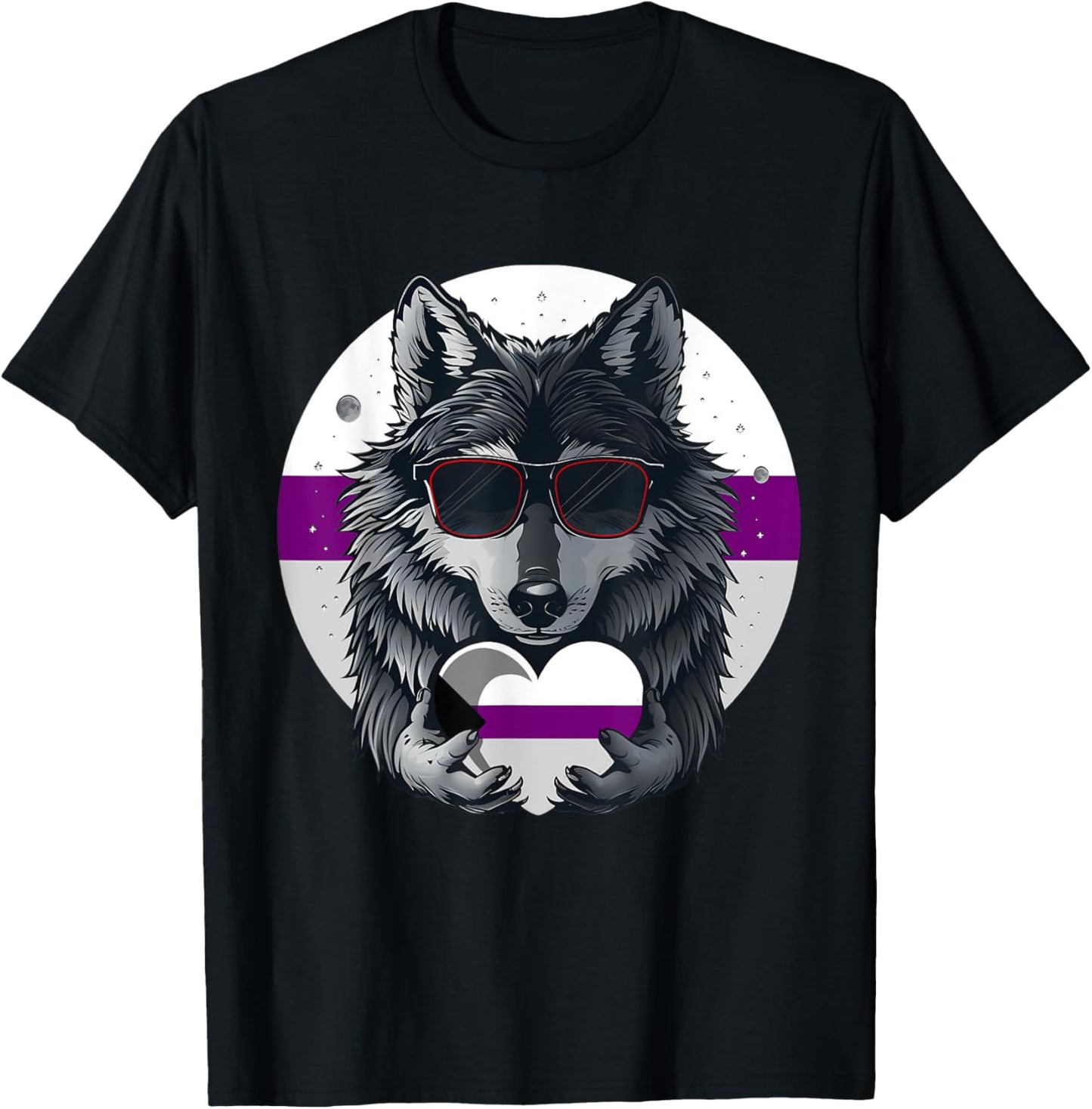 Demisexual Pride Flag Wolf Demisexuality Demisexual Flag T-Shirt - T-Shirt | Black