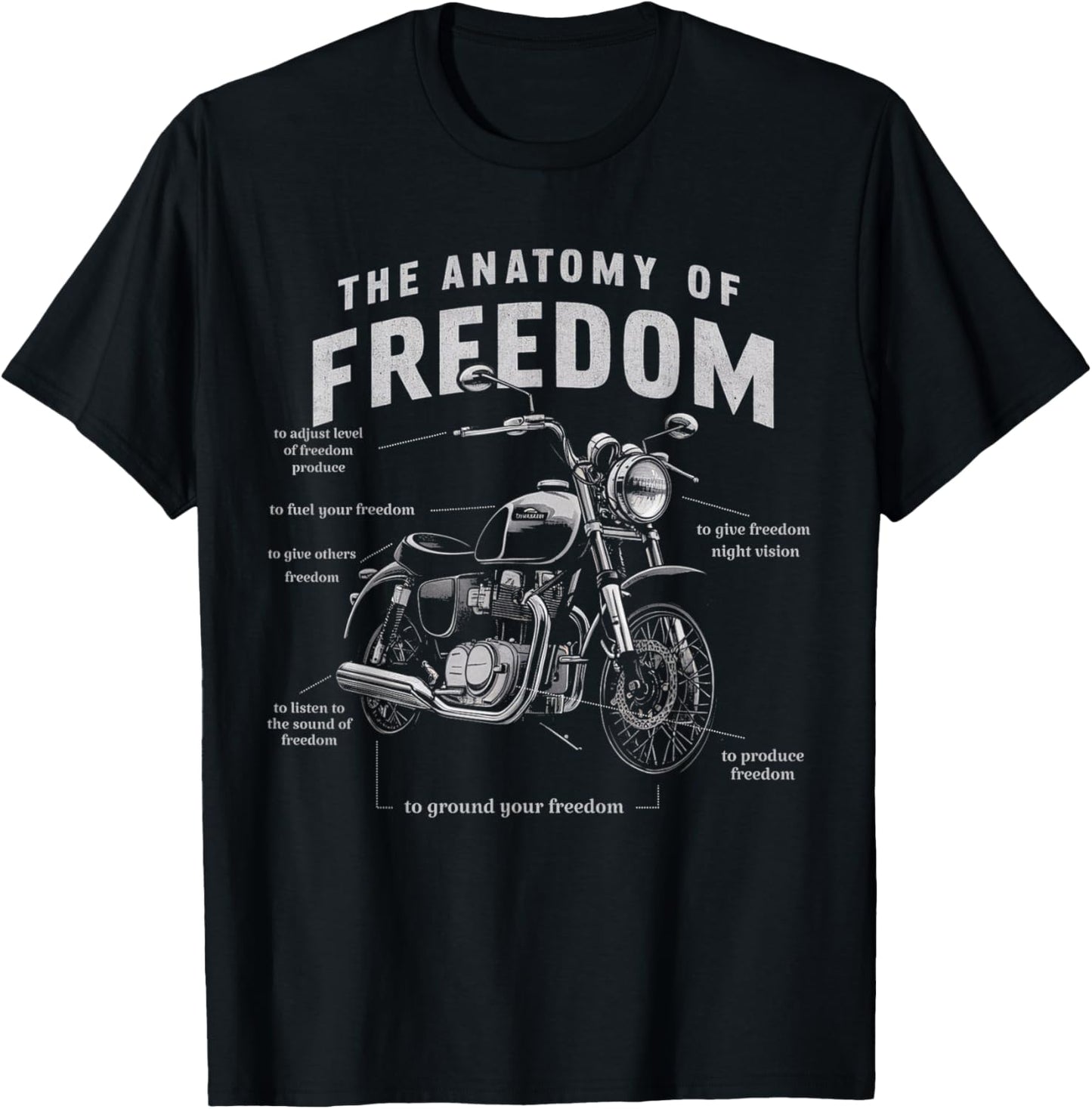 The Anatomy of Freedom Bike Motorcycle Lover Sport Bikes T-Shirt - T-Shirt | Black