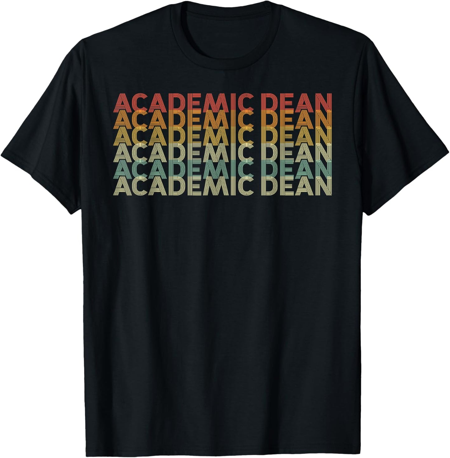Retro 70s Academic Dean Job Title T-Shirt - T-Shirt | Black