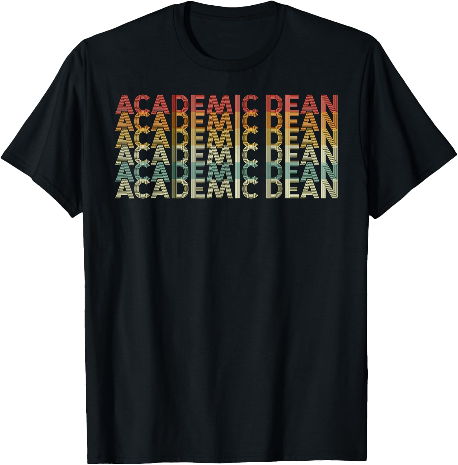 Retro 70s Academic Dean Job Title T-Shirt - T-Shirt | Black