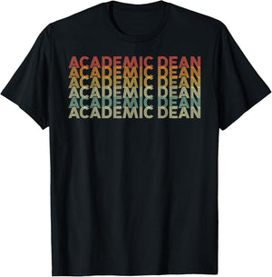 Retro 70s Academic Dean Job Title T-Shirt - T-Shirt | Black