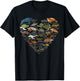 Love Sea Turtles Heart Types Of Turtle Ocean Animals Lover T-Shirt - T-Shirt | Black