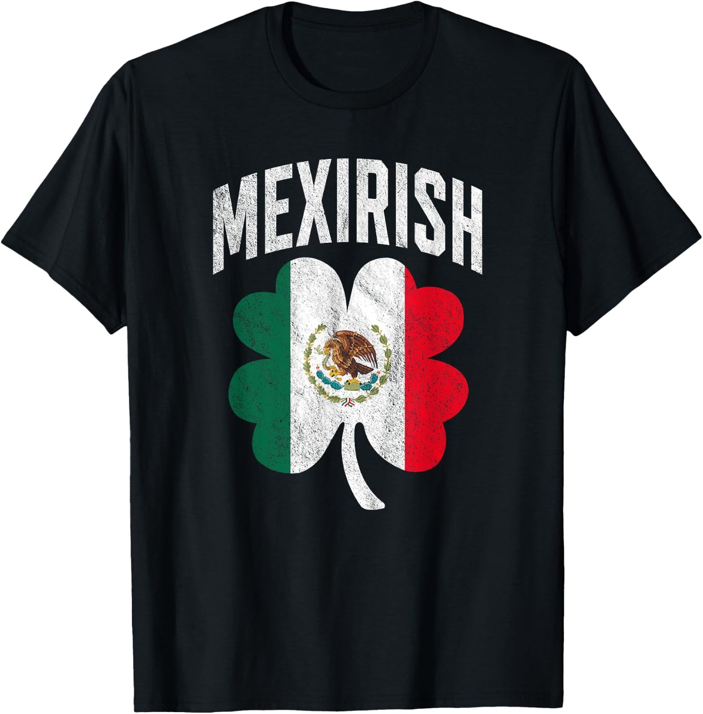 Irish Mexican Flag Shamrock Proud Mexirish St Patricks Day T-Shirt - T-Shirt | Black