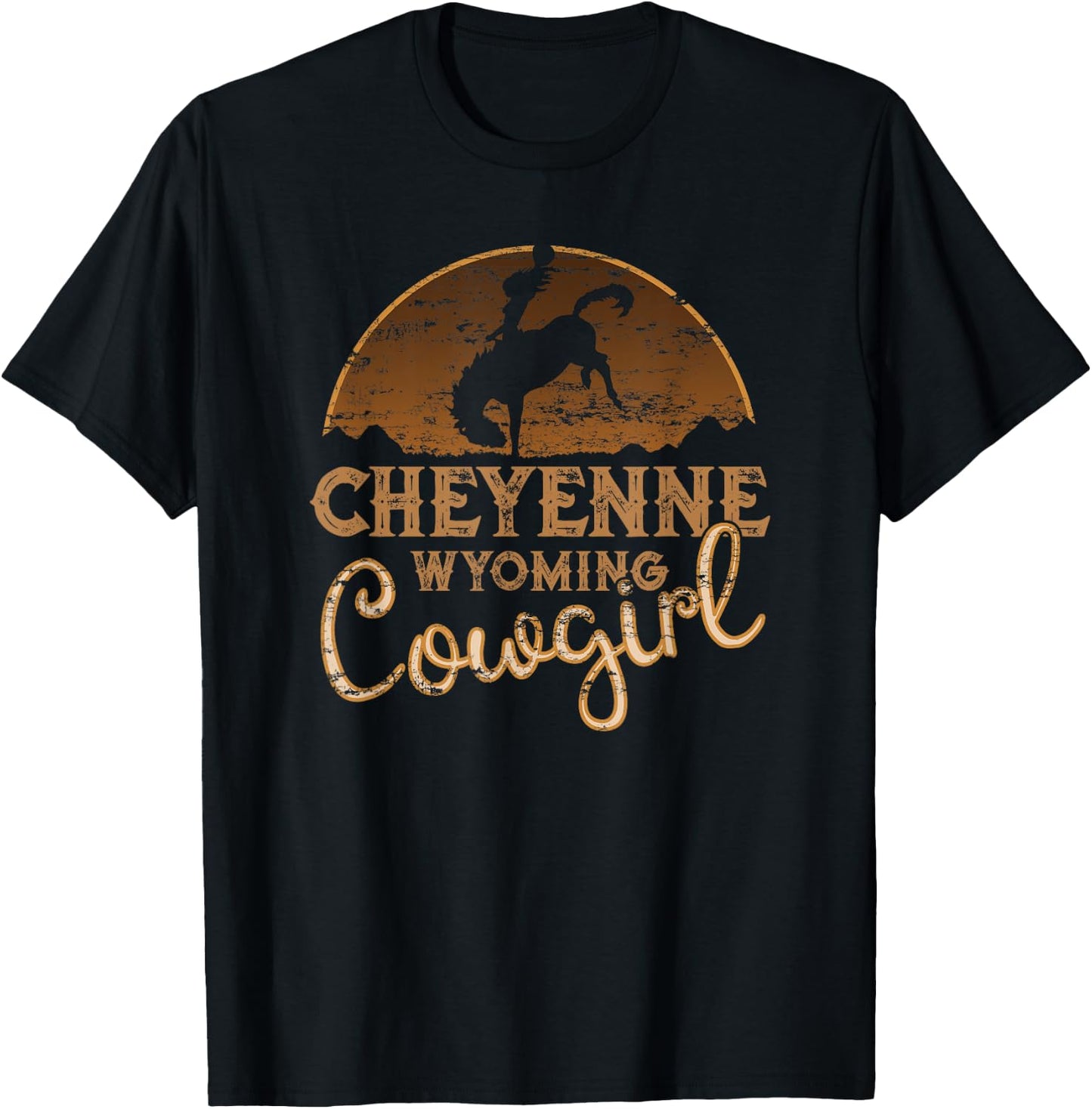 Cheyenne Wyoming WY Rodeo Cowgirl T-Shirt - T-Shirt | Black