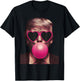 Funny Trump Pink Sunglasses Blowing Bubble Donald Trump 2024 T-Shirt - T-Shirt | Black