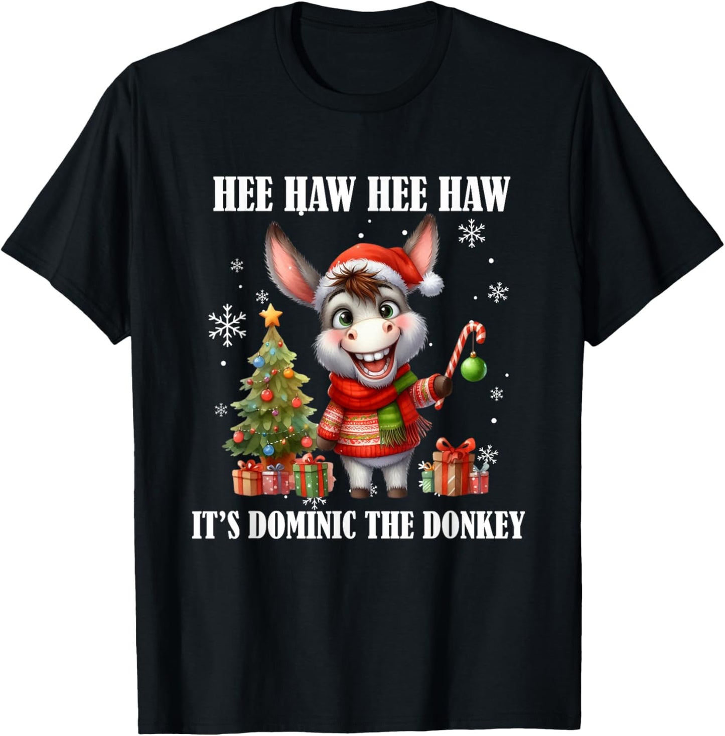 Fun Ugly Christmas Traditions Celebration Funny Christmas Italian Christmas Donkey Dominic The Donkey T-Shirt - T-Shirt | Black
