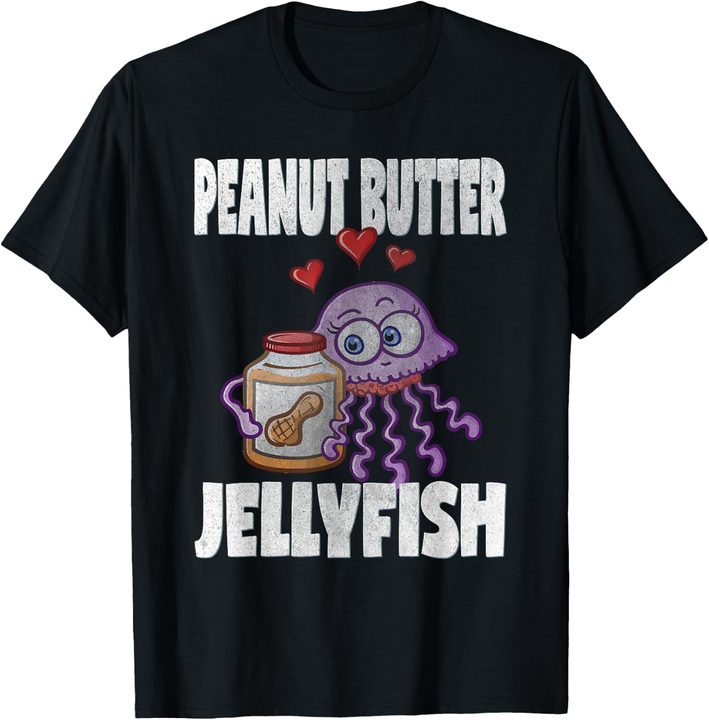 Cute Valentines Day T Shirts Kids Peanut Butter & Jellyfish T-Shirt - T-Shirt | Black