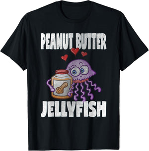 Cute Valentines Day T Shirts Kids Peanut Butter & Jellyfish T-Shirt - T-Shirt | Black