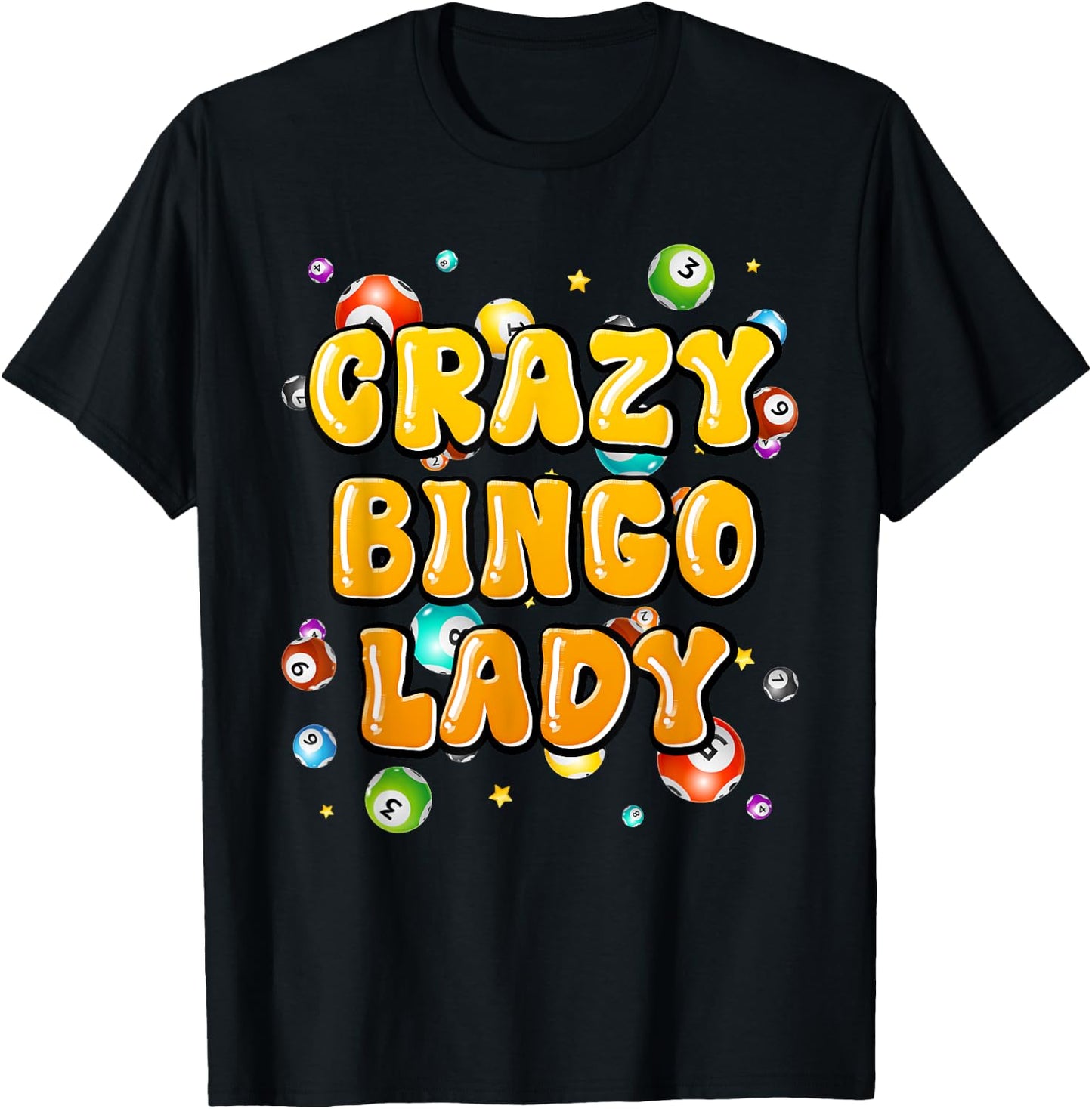 Bingo Player CRAZY BINGO LADY Funny Bingo Women T-Shirt - T-Shirt | Black