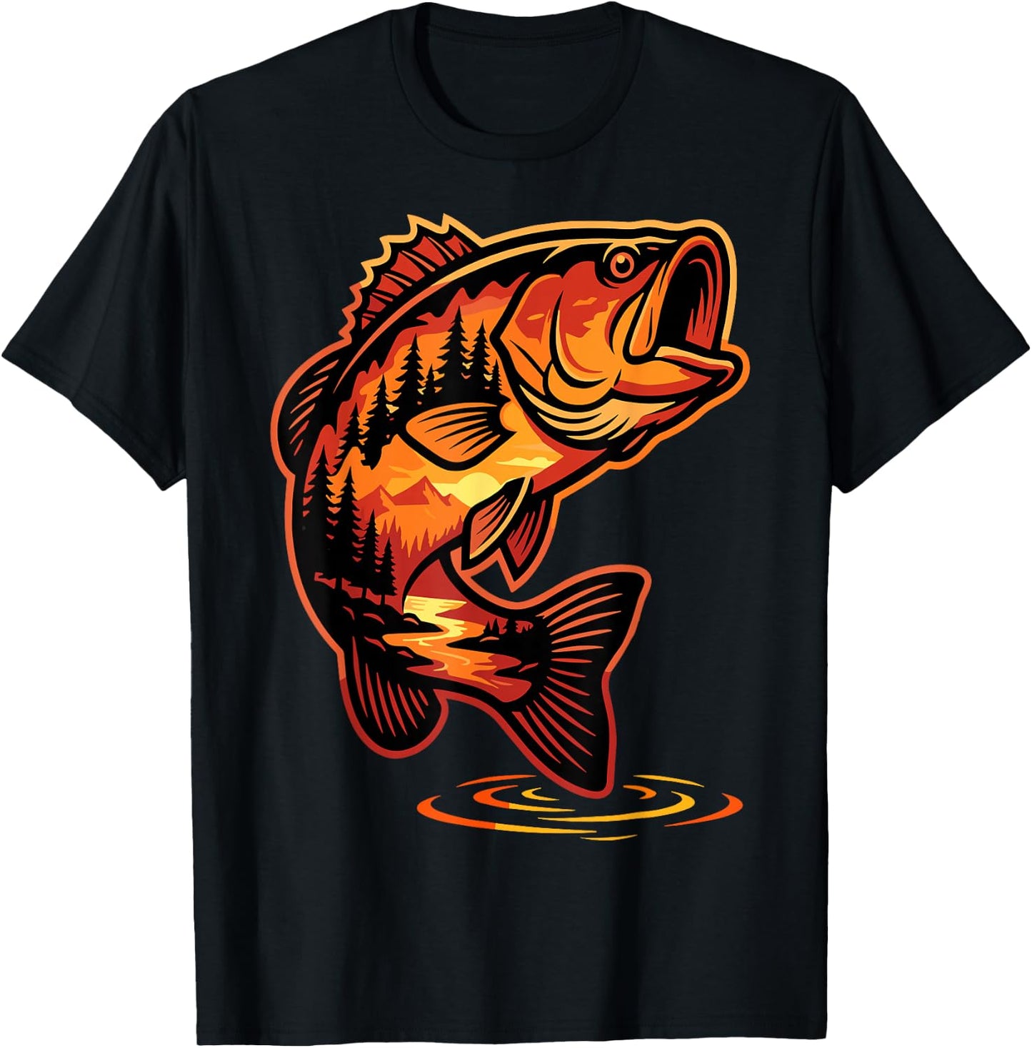 Retro Fish Nature Wildlife T-Shirt - T-Shirt | Black