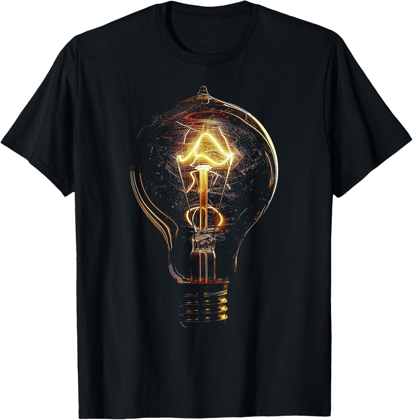 Light Bulb Motif Art Art Light Bulb T-Shirt - T-Shirt | Black