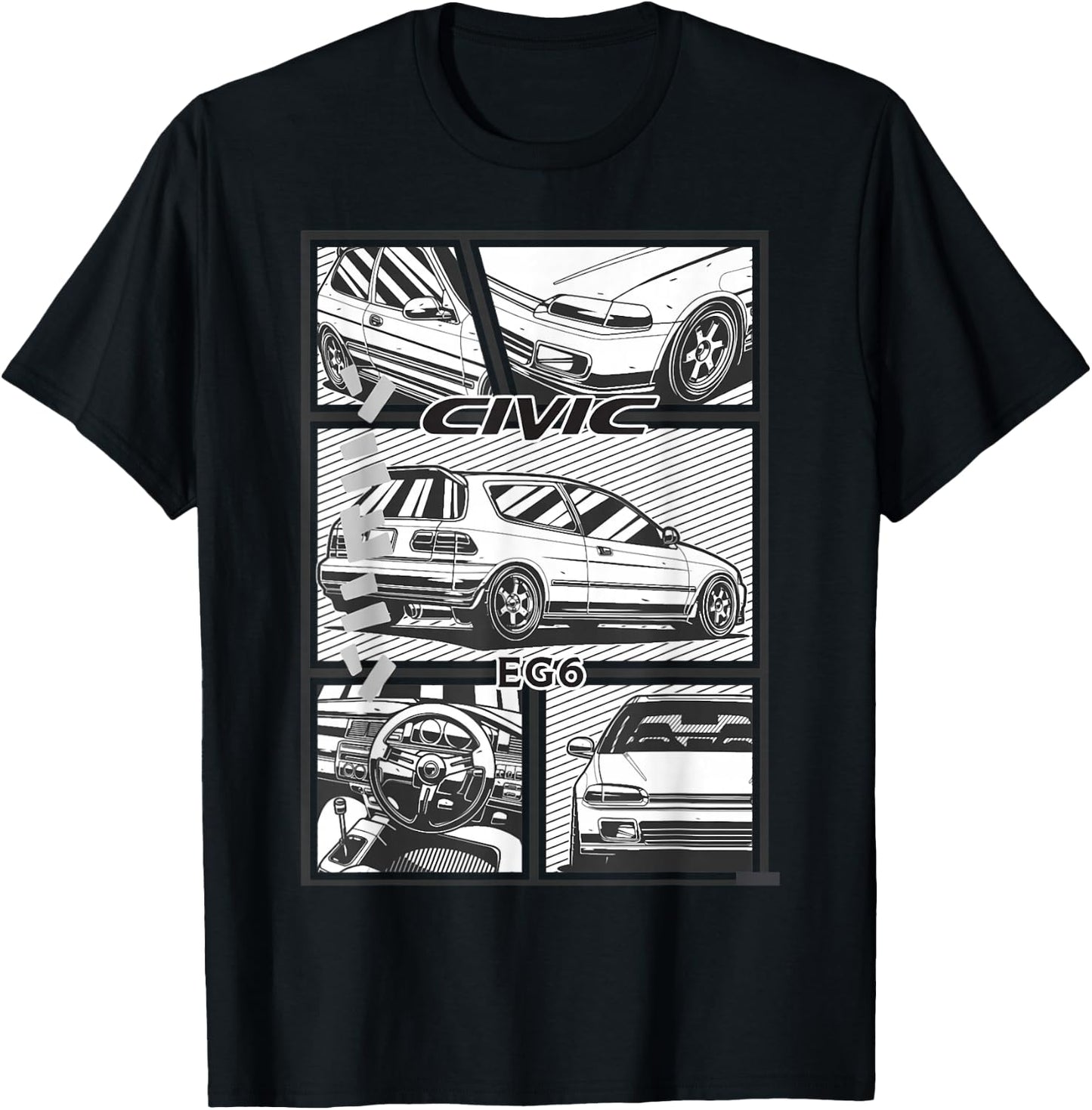 Civic eg 6 Japanese car T-Shirt - T-Shirt | Black