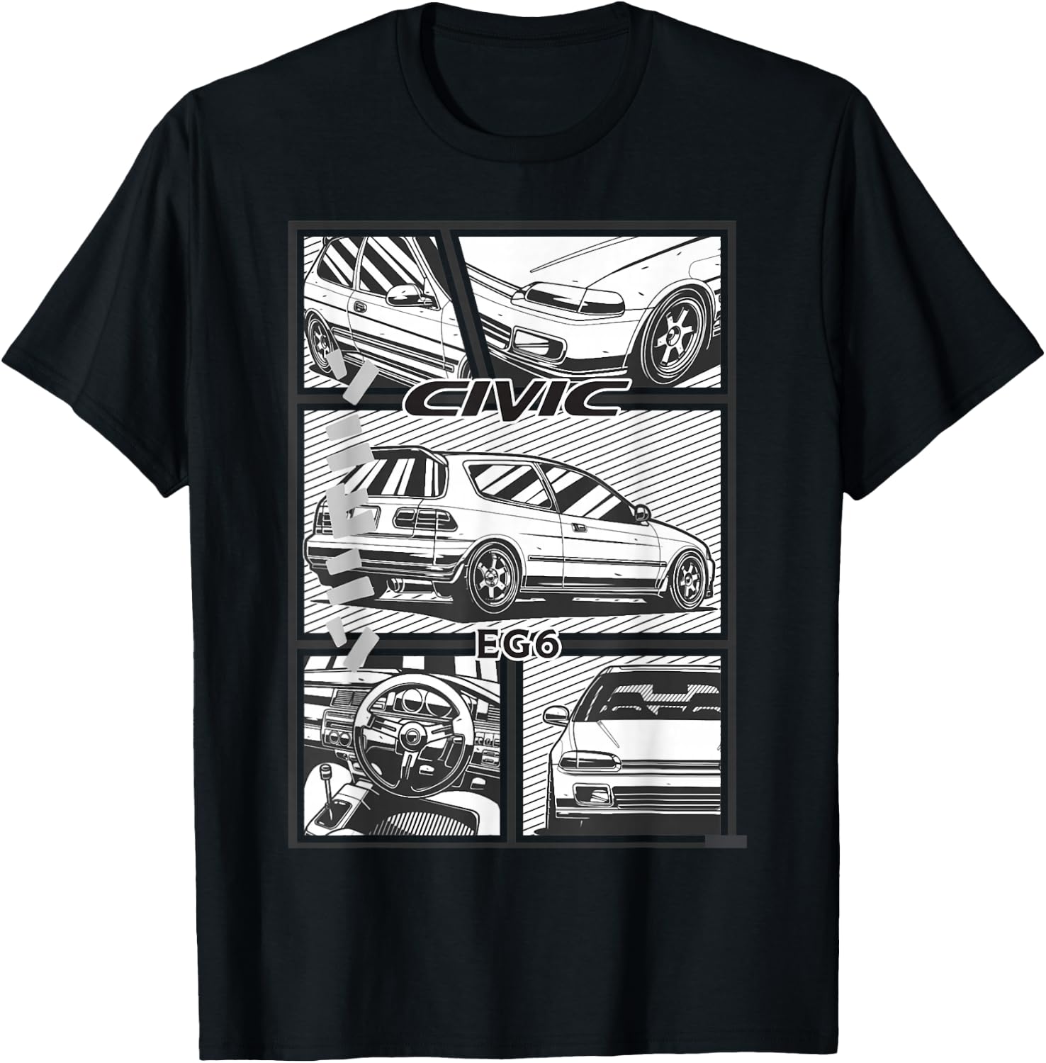 Civic eg 6 Japanese car T-Shirt - T-Shirt | Black