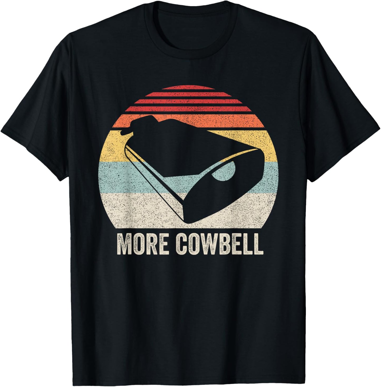 Retro More Cowbell Shirt Funny Drummer Gift Vintage T-Shirt - T-Shirt | Black