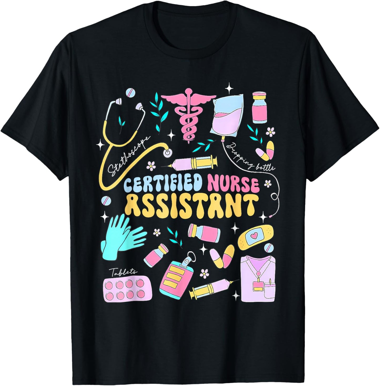 CNA Certified Nursing Assistant Funny Nurse CNA Life , Small, Black T-Shirt - T-Shirt | Black