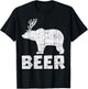 Bear Deer Beer Funny Drinking Hunting Camping Dad Uncle Gift T-Shirt - T-Shirt | Black