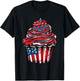 Cupcake American Flag 4th Of July Baking Patriotic Baker T-Shirt - T-Shirt | Black