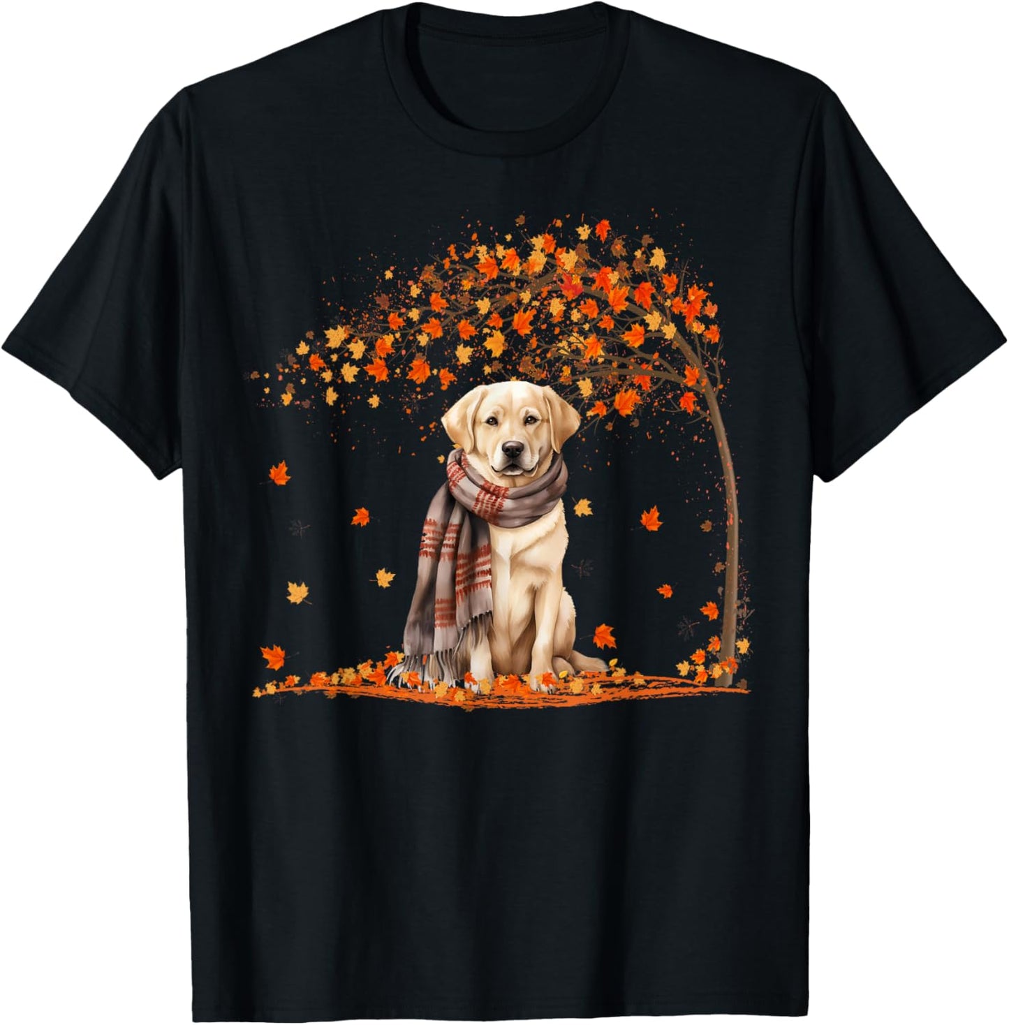 Labrador Retrievers Hello Autumn Leaf Fall For Dog Lover Men Women Girls Kids T-Shirt - T-Shirt | Black