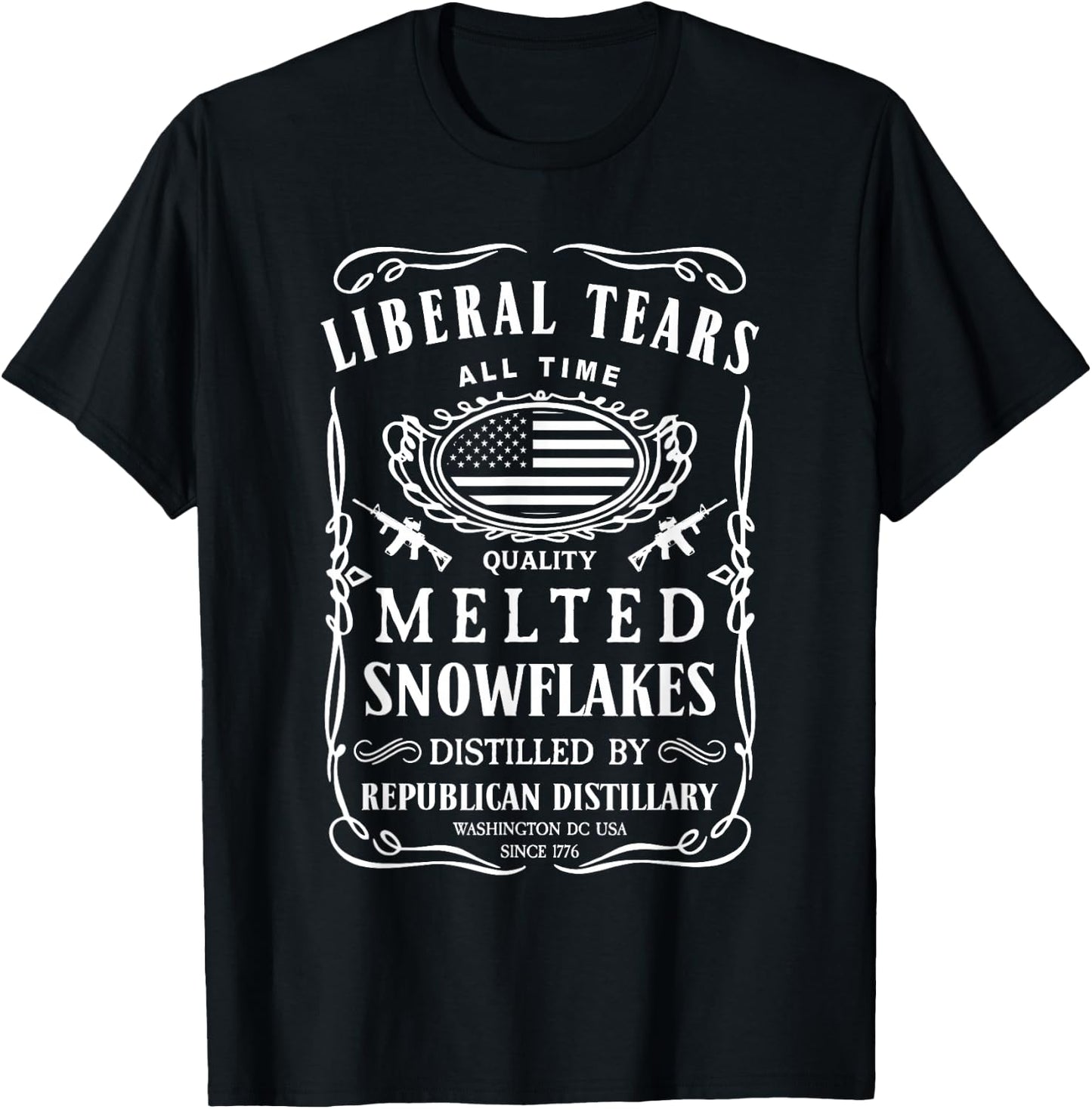 Liberal Tears Shirt Funny Republican Conservative 2A Trump T-Shirt - T-Shirt | Black