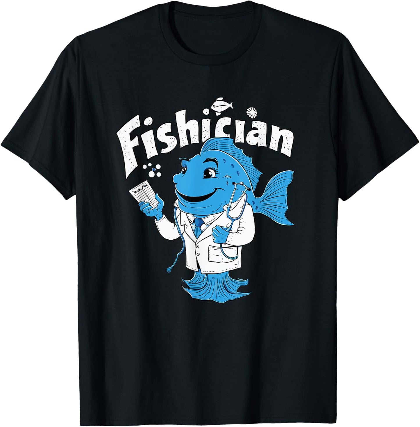 Fishician Funny Fish Doctor Medical Professional T-Shirt - T-Shirt | Black