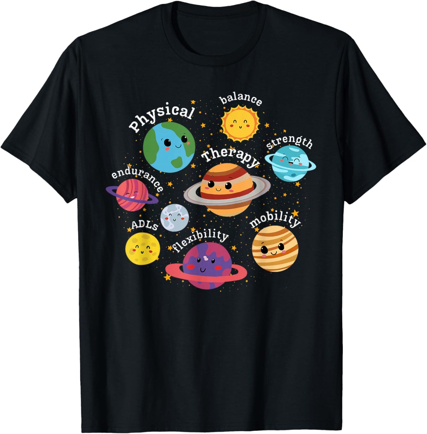 Funny Physical Therapy DPT Space Physical Therapist Rehab T-Shirt - T-Shirt | Black