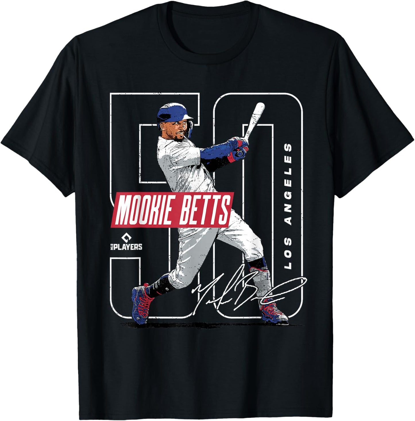 Mookie Betts | Los Angeles Baseball MLB Players | MLBMBE3004 T-Shirt - T-Shirt | Black