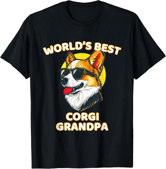 Funny World's Best Corgi Grandpa T-Shirt - T-Shirt | Black