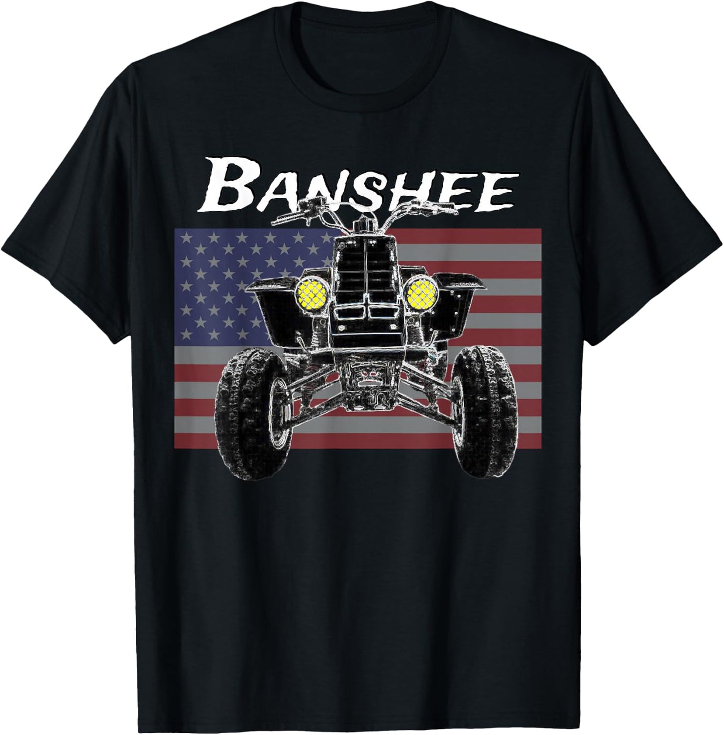 Banshee Quad, ATV, ATC, Vintage, Retro, All Terrain Vehicle T-Shirt - T-Shirt | Black