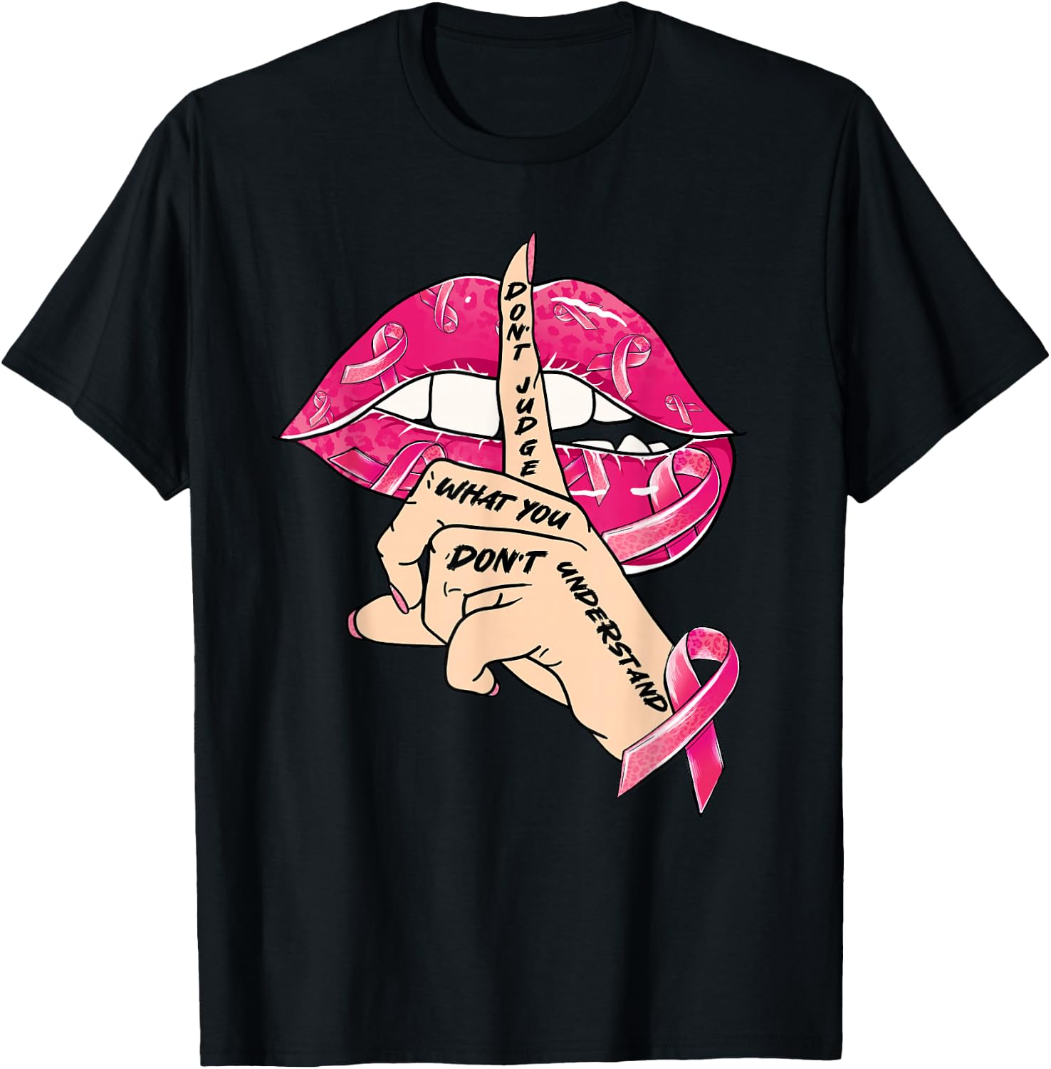 Breast Cancer Awareness Don't Judge What You Dont Understand T-Shirt - T-Shirt | Black