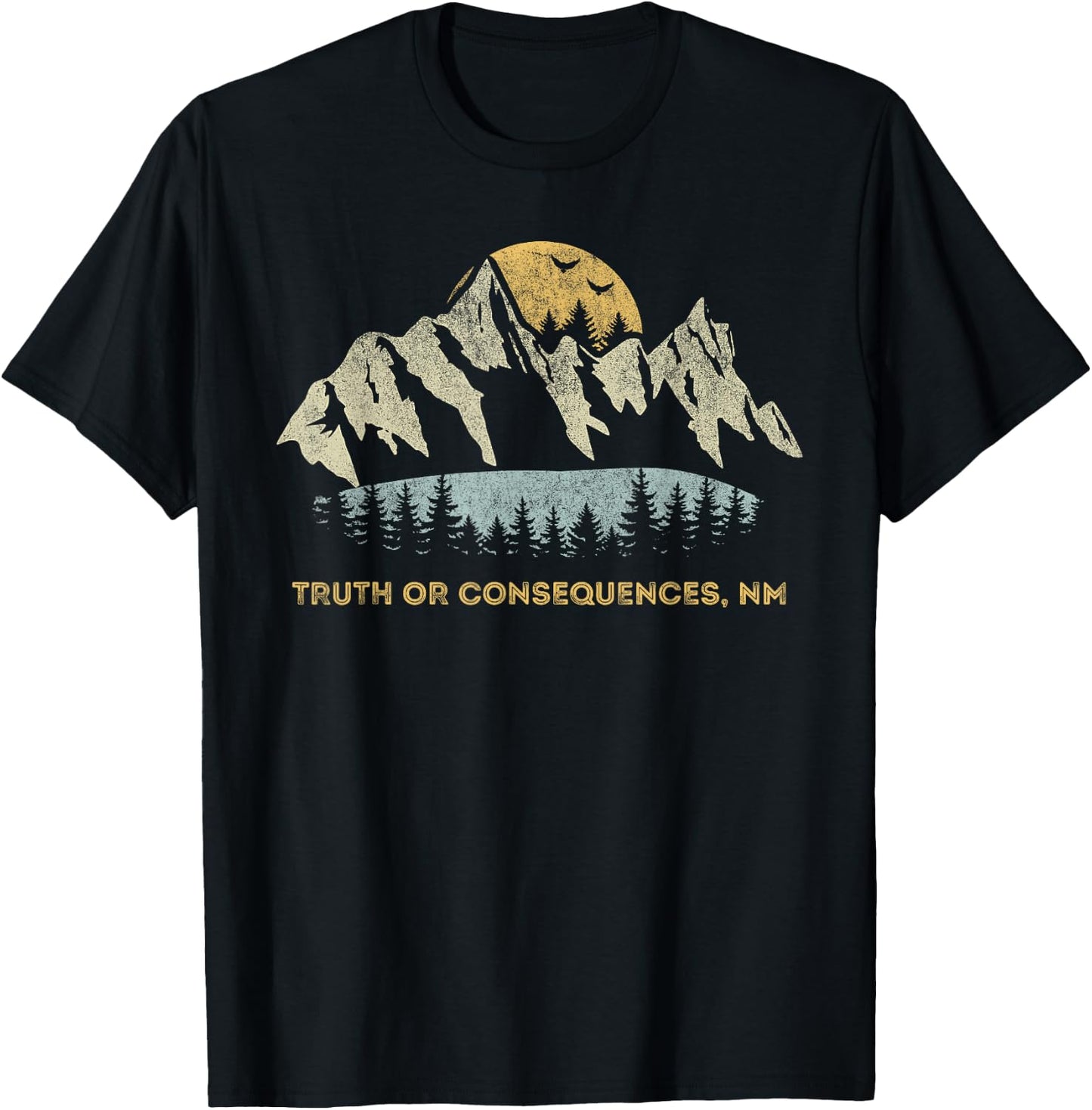 Truth Or Consequences New Mexico Mountain Sunset Sunrise NM T-Shirt - T-Shirt | Black