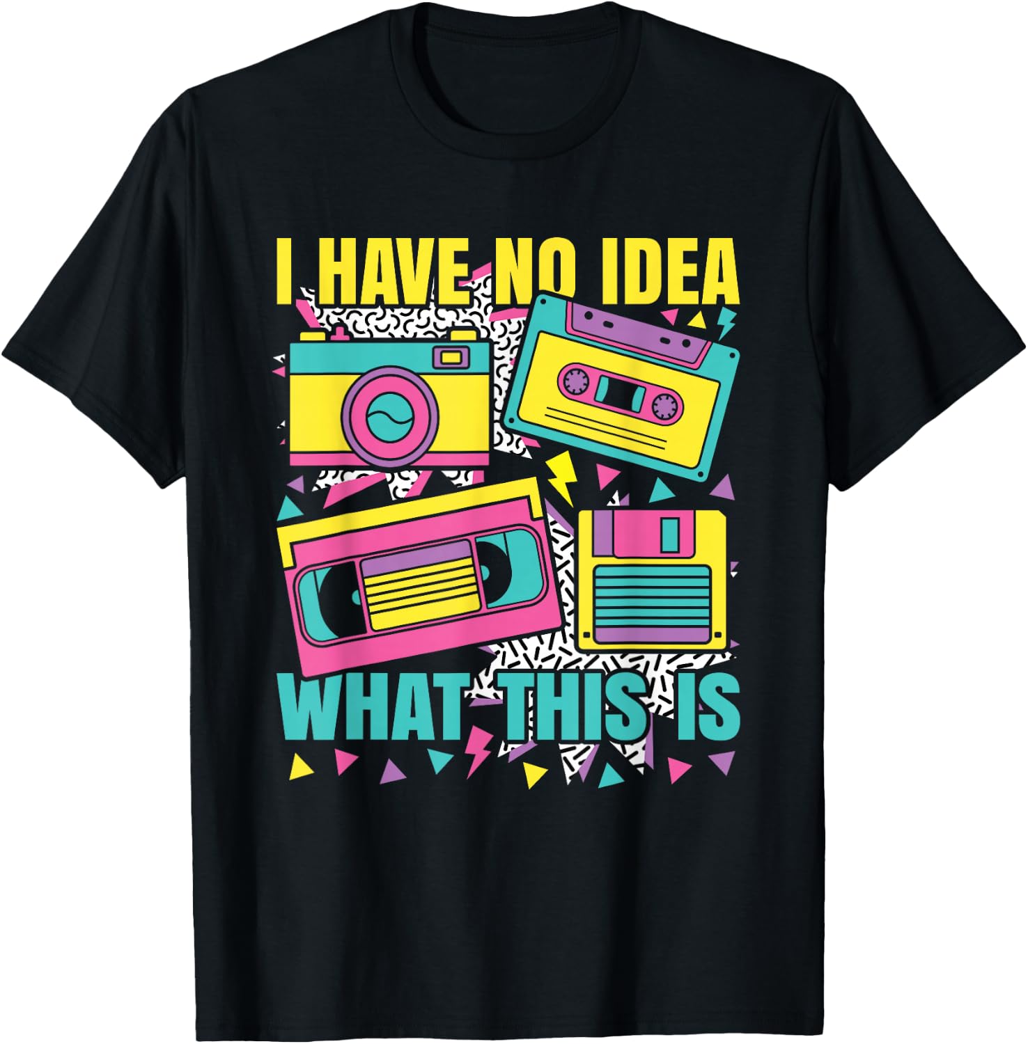 I Have No Idea What This is 80s 90s Outfit Boys Girls Kids T-Shirt - T-Shirt | Black