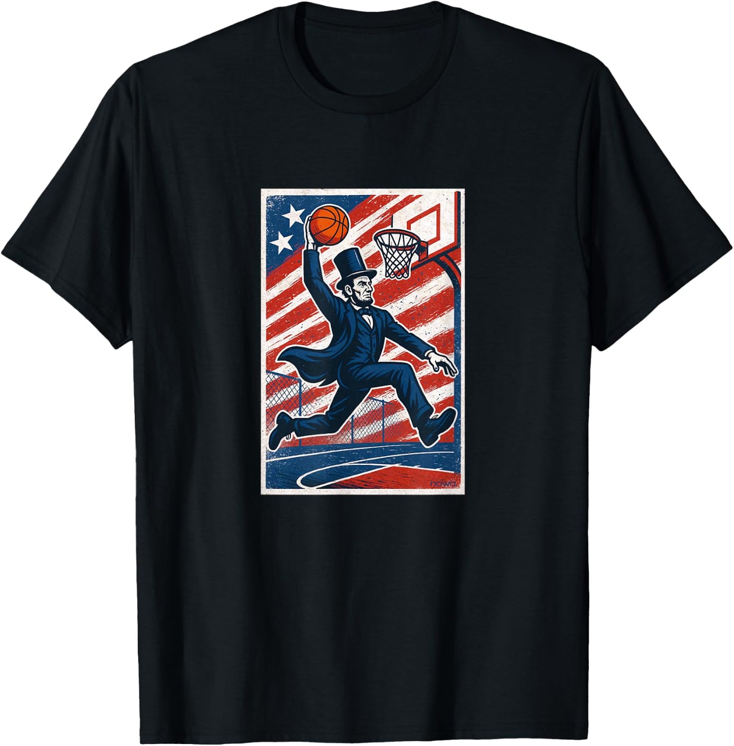 ABE Lincoln SLAM Dunk All-American Basketball T-Shirt - T-Shirt | Black